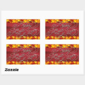 Sticker Rectangulaire Élégante Vibes D'Automne Cosy Citer Happy Fall Y'a (Feuille)