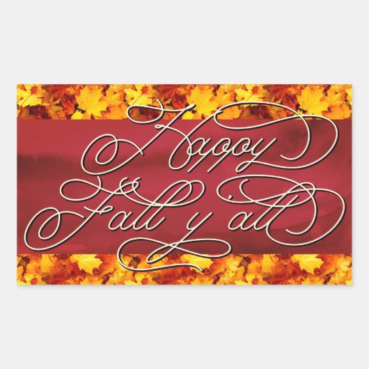 Sticker Rectangulaire Élégante Vibes D'Automne Cosy Citer Happy Fall Y'a (Devant)