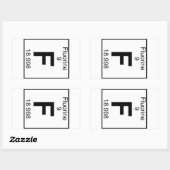 Sticker Rectangulaire Élément 009 - F - Fluorine (complet) (Feuille)