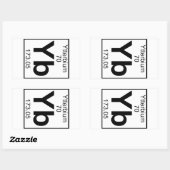 Sticker Rectangulaire Élément 070 - Yb - Ytterbium (Complet) (Feuille)
