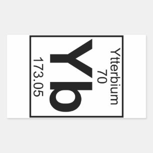 Sticker Rectangulaire Élément 070 - Yb - ytterbium (plein)