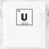Sticker Rectangulaire Élément chimique de l'uranium, symbole formule chi (Sac)