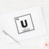 Sticker Rectangulaire Élément chimique de l'uranium, symbole formule chi (Enveloppe)