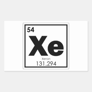 Sticker Rectangulaire Élément chimique Xenon symbole chimie formule