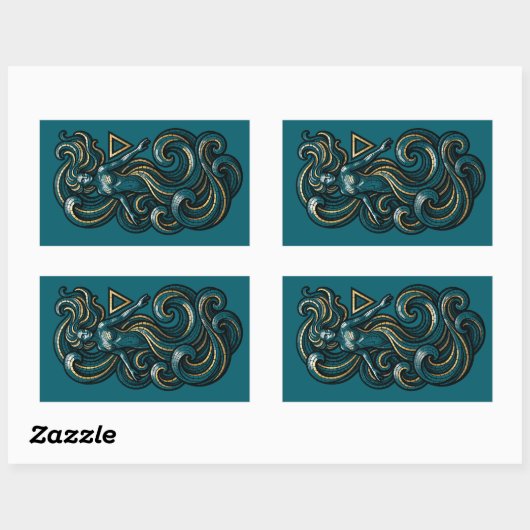Sticker Rectangulaire Elemento Agua (Feuille)