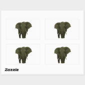 Sticker Rectangulaire Eléphant africain (Feuille)