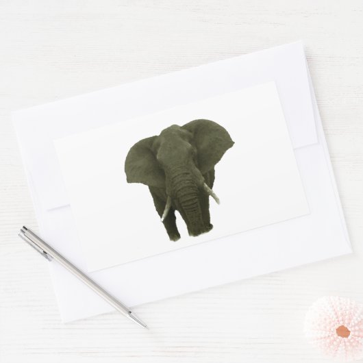 Sticker Rectangulaire Eléphant africain (Enveloppe)