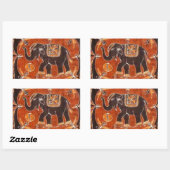 Sticker Rectangulaire Elephant Batik (Feuille)