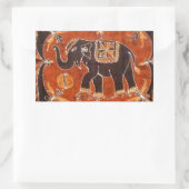 Sticker Rectangulaire Elephant Batik (Sac)