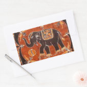 Sticker Rectangulaire Elephant Batik (Enveloppe)