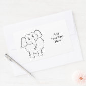 Sticker Rectangulaire Eléphant blanc. (Enveloppe)