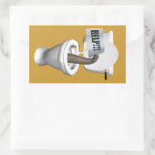 Sticker Rectangulaire Eléphant Coincé Dans Les Toilettes (Sac)