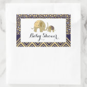Sticker Rectangulaire Eléphant de Bohême et Baby shower Chevron (Sac)