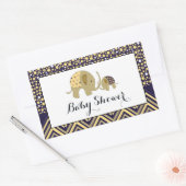 Sticker Rectangulaire Eléphant de Bohême et Baby shower Chevron (Enveloppe)