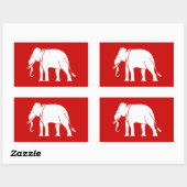 Sticker Rectangulaire Éléphant de Siamese (Feuille)