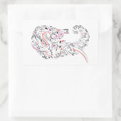 Sticker Rectangulaire éléphant orné (Sac)