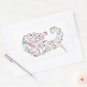 Sticker Rectangulaire éléphant orné (Enveloppe)