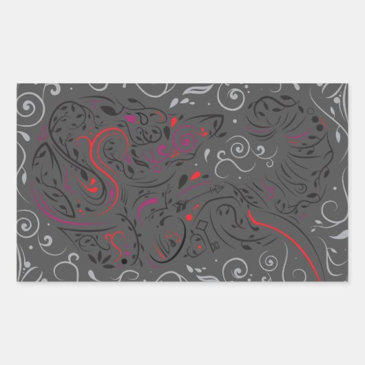 Sticker Rectangulaire éléphant orné (Devant)