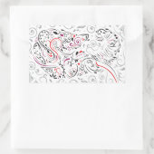 Sticker Rectangulaire éléphant orné (Sac)