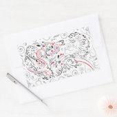 Sticker Rectangulaire éléphant orné (Enveloppe)