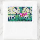 Sticker Rectangulaire éléphants grafitti (Sac)