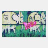 Sticker Rectangulaire éléphants grafitti (Devant)