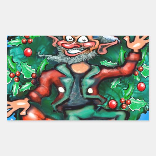 Sticker Rectangulaire Elf Wreath (Devant)