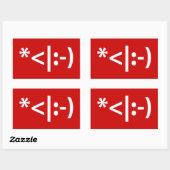 Sticker Rectangulaire Elfe de Noël Emoticon Xmas ASCII Texte Art (Feuille)