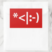 Sticker Rectangulaire Elfe de Noël Emoticon Xmas ASCII Texte Art (Sac)