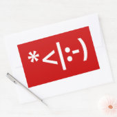 Sticker Rectangulaire Elfe de Noël Emoticon Xmas ASCII Texte Art (Enveloppe)