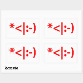 Sticker Rectangulaire Elfe de Noël Emoticon Xmas ASCII Texte Art (Feuille)