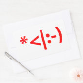Sticker Rectangulaire Elfe de Noël Emoticon Xmas ASCII Texte Art (Enveloppe)