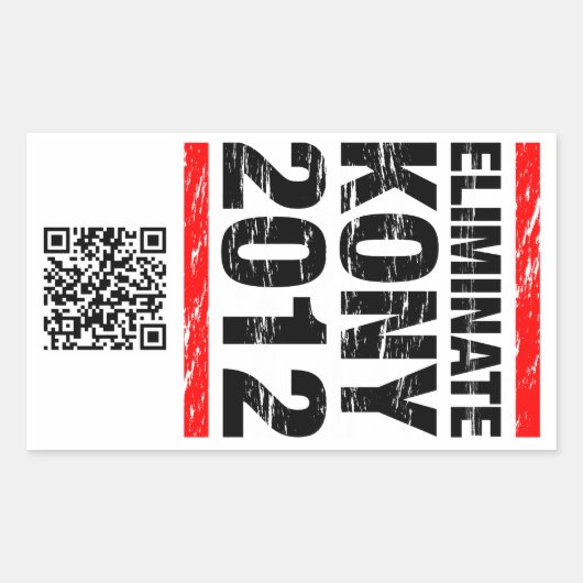 Sticker Rectangulaire Éliminer l'autocollant Kony 2012 (Devant)
