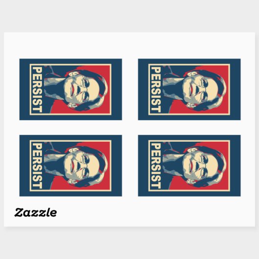 Sticker Rectangulaire elizabeth warren persiste (Feuille)
