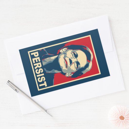 Sticker Rectangulaire elizabeth warren persiste (Enveloppe)