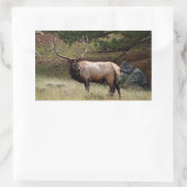 Sticker Rectangulaire Elk dans l'autocollant sauvage (Sac)