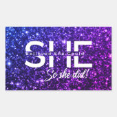 Sticker Rectangulaire Elle Croyait Qu'Elle Pouvait Le Faire. (Devant)