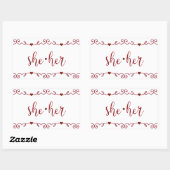 Sticker Rectangulaire Elle dans Red Fancy Doodles (Feuille)