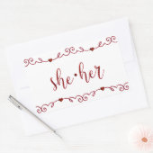 Sticker Rectangulaire Elle dans Red Fancy Doodles (Enveloppe)