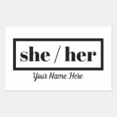 Sticker Rectangulaire Elle Est encadrée (Devant)