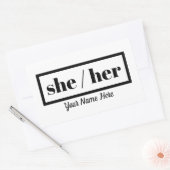 Sticker Rectangulaire Elle Est encadrée (Enveloppe)