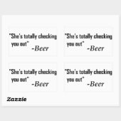 Sticker Rectangulaire "Elle vous regarde complètement" - Bière (Feuille)