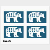 Sticker Rectangulaire Ellijay Georgia Bear (Feuille)
