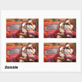 Sticker Rectangulaire Elvis et Marilyn Christmas (Feuille)