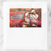 Sticker Rectangulaire Elvis et Marilyn Christmas (Sac)