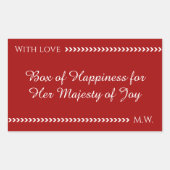 Sticker Rectangulaire Emballage Cadeau Romantique pour Anniversaire (Devant)