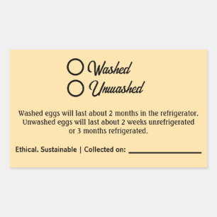 Sticker Rectangulaire Emballage de carton d'œufs de poule lavés non lavé