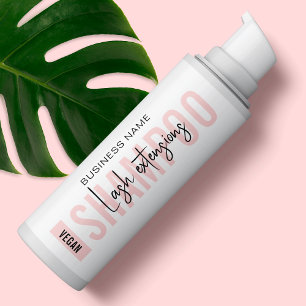 Sticker Rectangulaire Emballage de shampoing pour cils moderne rose fémi