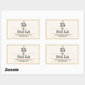 Sticker Rectangulaire emballages de bougies cadeaux 35e anniversaire aut (Feuille)