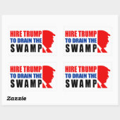 Sticker Rectangulaire Embauchez Trump Pour Écouler Le Marais ! (Feuille)